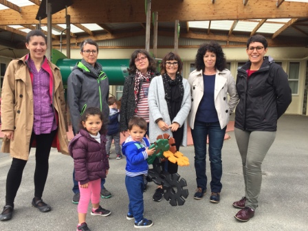 gauche à droite : Corienne LEGEAY, Marjorie GOIZET, Françoise BOUILLER, Julie HUET-LECARBOULEC, Christine HENRY, Cécile BOMBLED